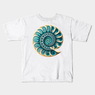 Water Spiral Fibonacci Style Rainbow Colourful Nature Kids T-Shirt